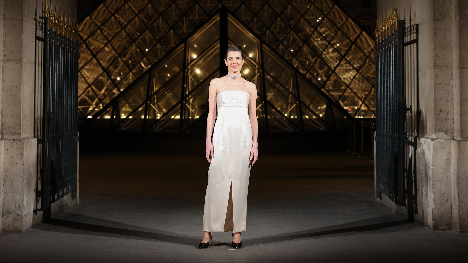 Charlotte Casiraghi dazzles in Paris with bridal gown and oversized tweed coat