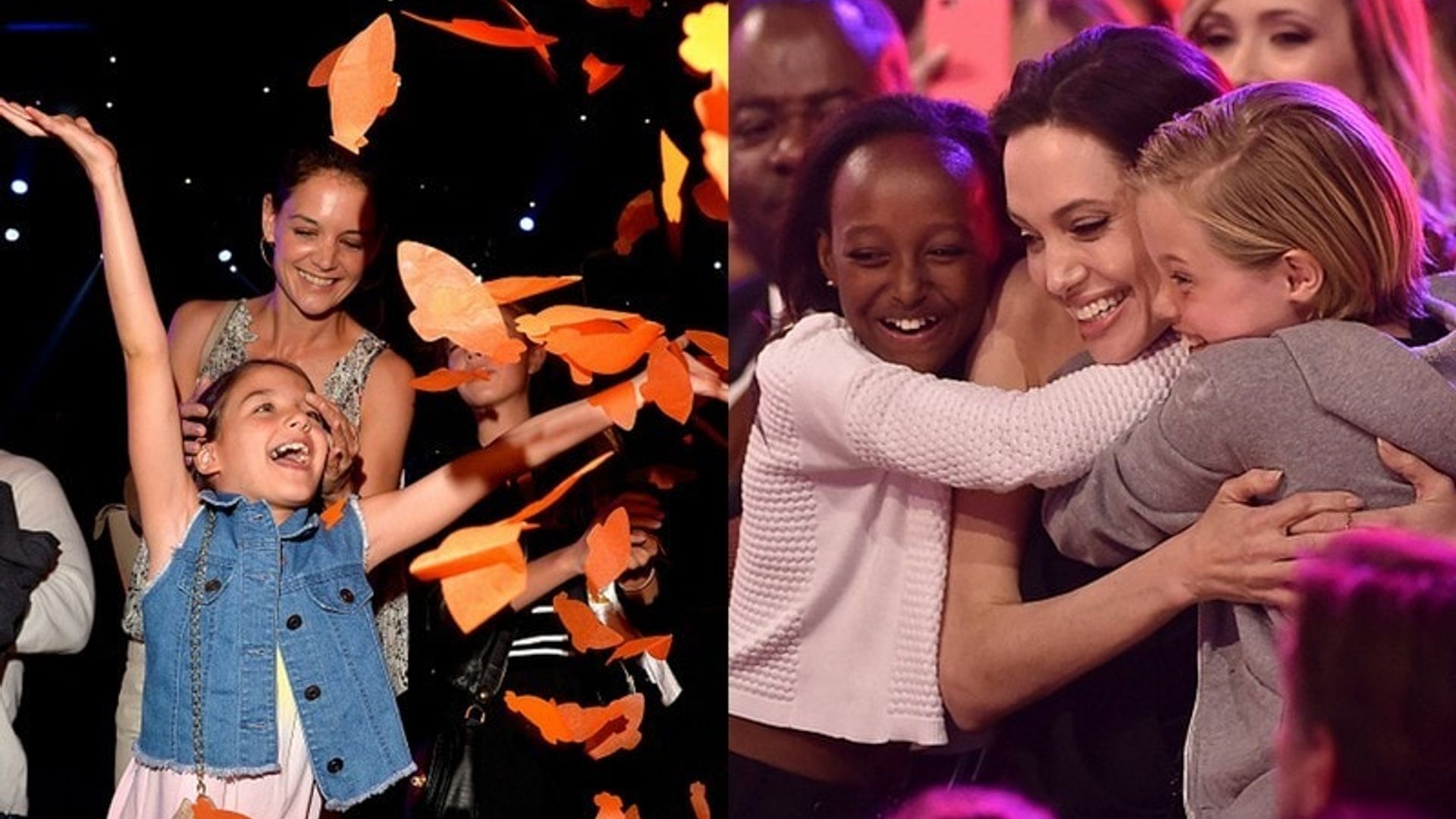 Angelina Jolie, Katie Holmes have blast with daughters at Kids' Choice Awards