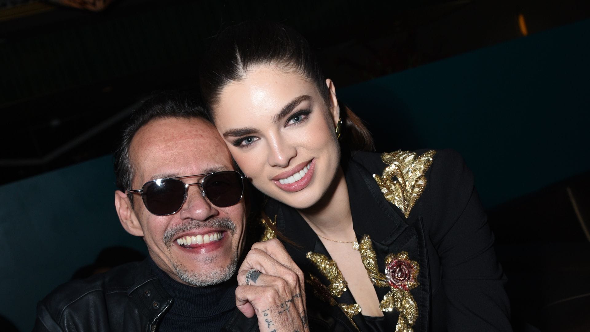 Marc Anthony and Nadia Ferreira MuÃ±iz attend the Zouk Los Angeles grand opening preview on March 13, 2025 in Los Angeles, California. 