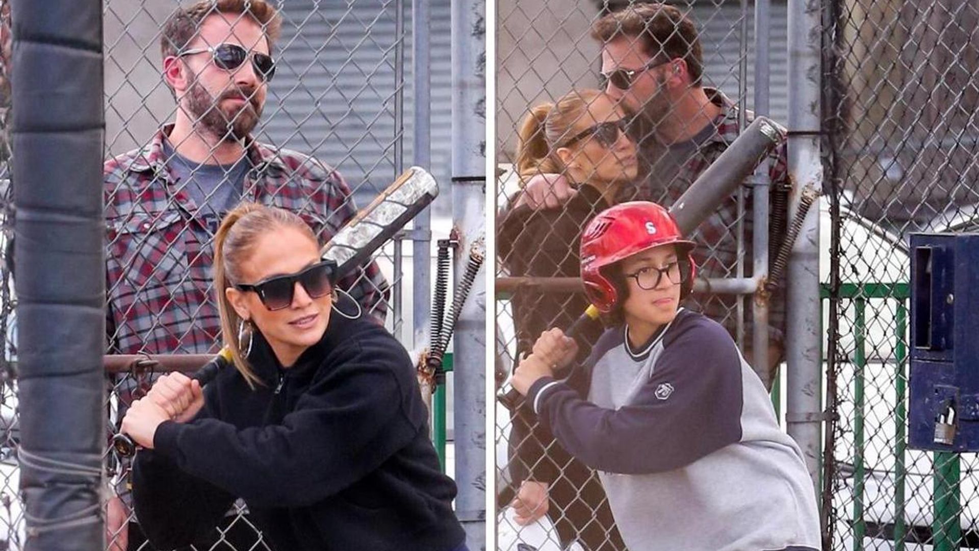 Jennifer Lopez and Ben Affleck hit the batting cages with her daughter Emme Muñiz