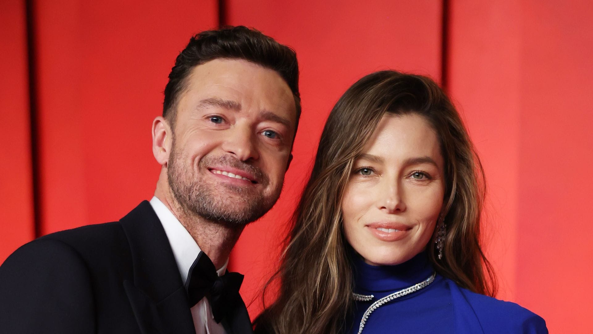 BEVERLY HILLS, CALIFORNIA - MARCH 10: (L-R) Justin Timberlake and Jessica Biel attend the 2024 Vanity Fair Oscar Party Hosted By Radhika Jones at Wallis Annenberg Center for the Performing Arts on March 10, 2024 in Beverly Hills, California. (Photo by Phillip Faraone/VF24/Getty Images for Vanity Fair) 