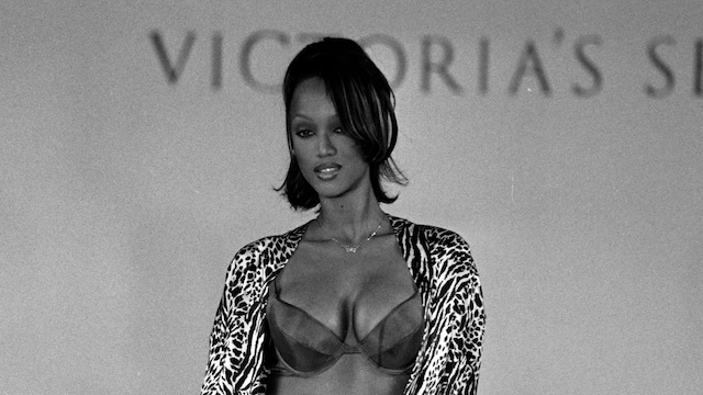 Tyra Banks at the 1996 Victoria's Secret runway show in New York City