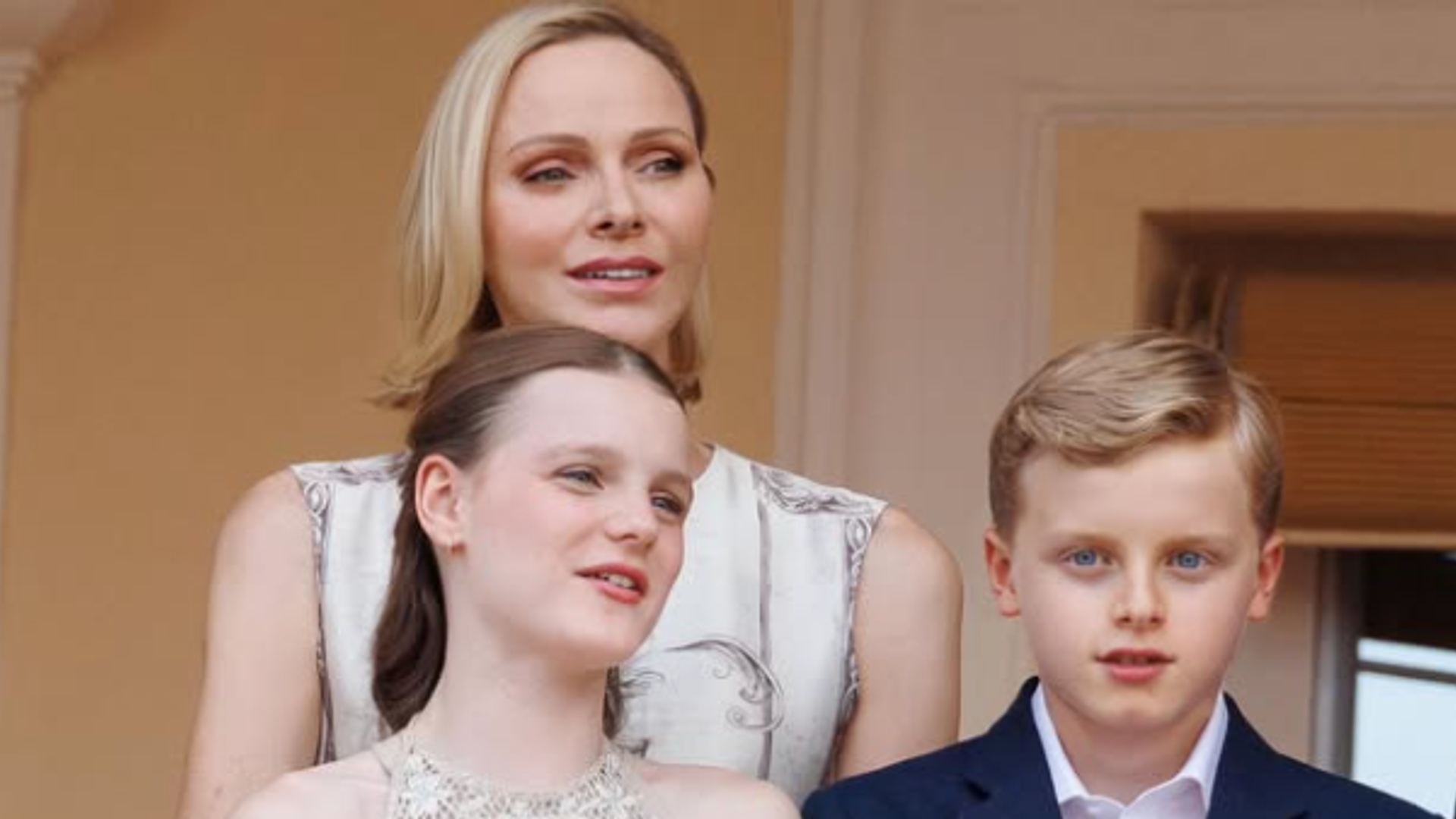 Princess Gabriella wears floral embroidery as Princess Charlene matches in elegant ivory at Monaco celebration