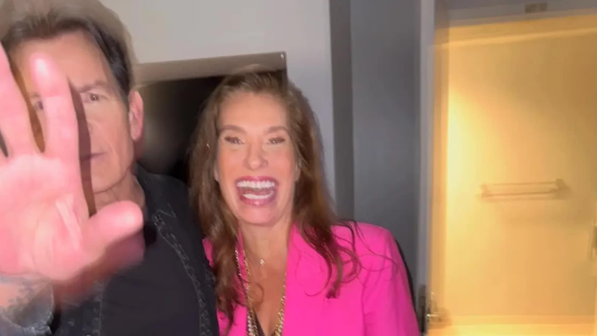 Charlie Sheen and his girlfriend from the '80s, Dolly Fox, reunite