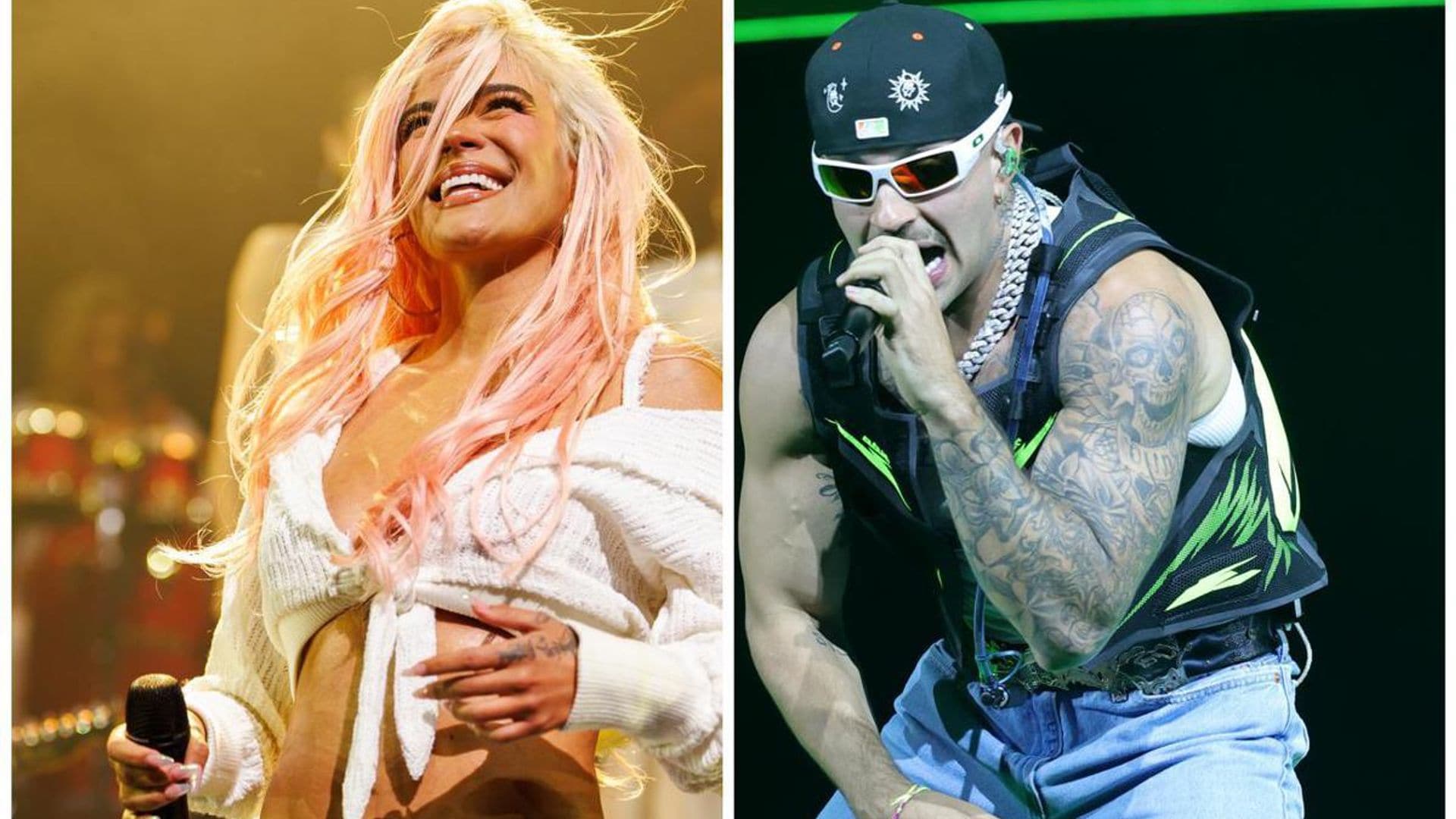 Feid surprises Karol G with a romantic gesture on stage: ‘I love you baby’