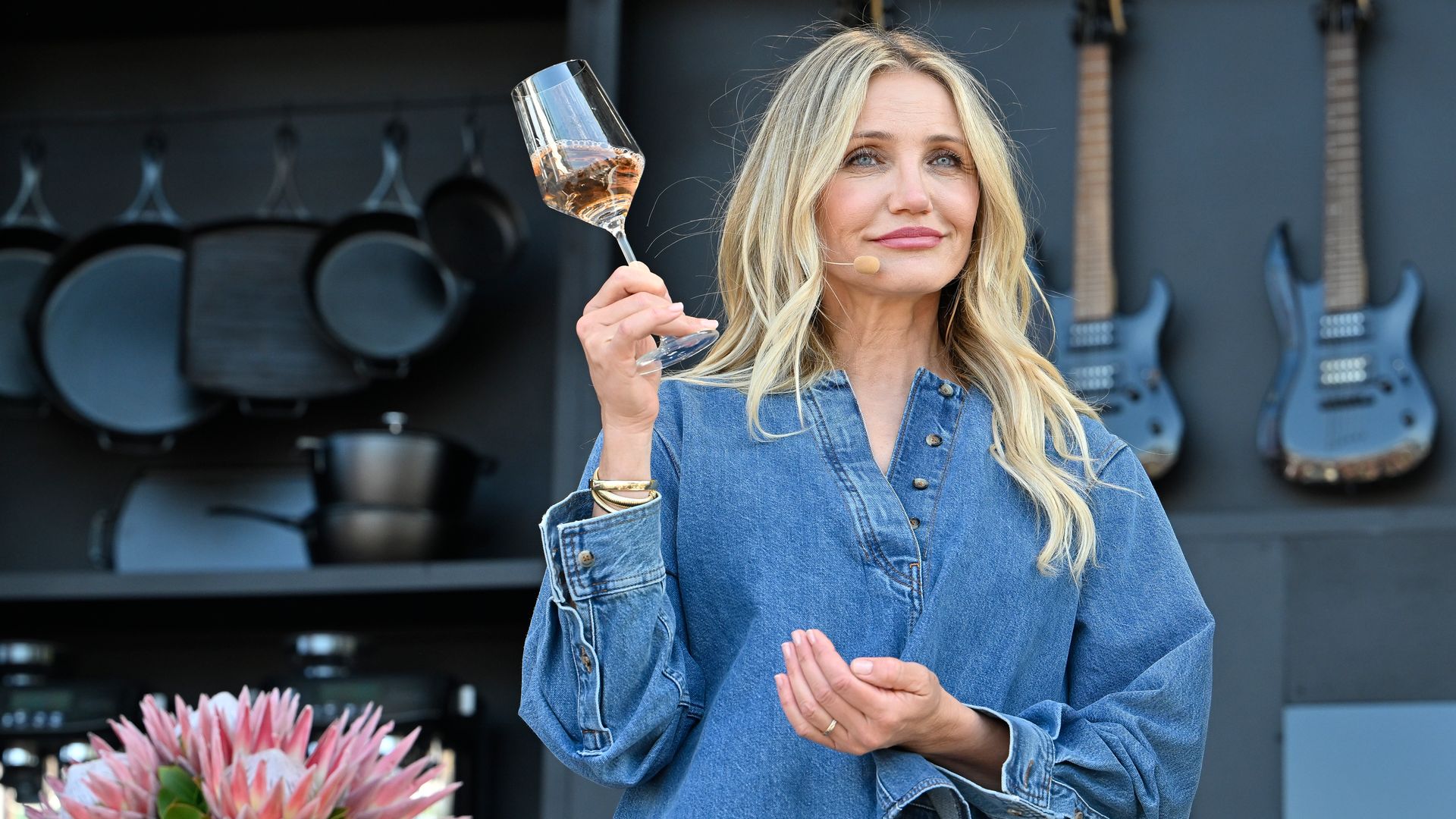 Cameron Diaz attends the Culinary Stage on Day 1 of BottleRock Napa Valley at Napa Valley Expo on May 24, 2024 in Napa, California