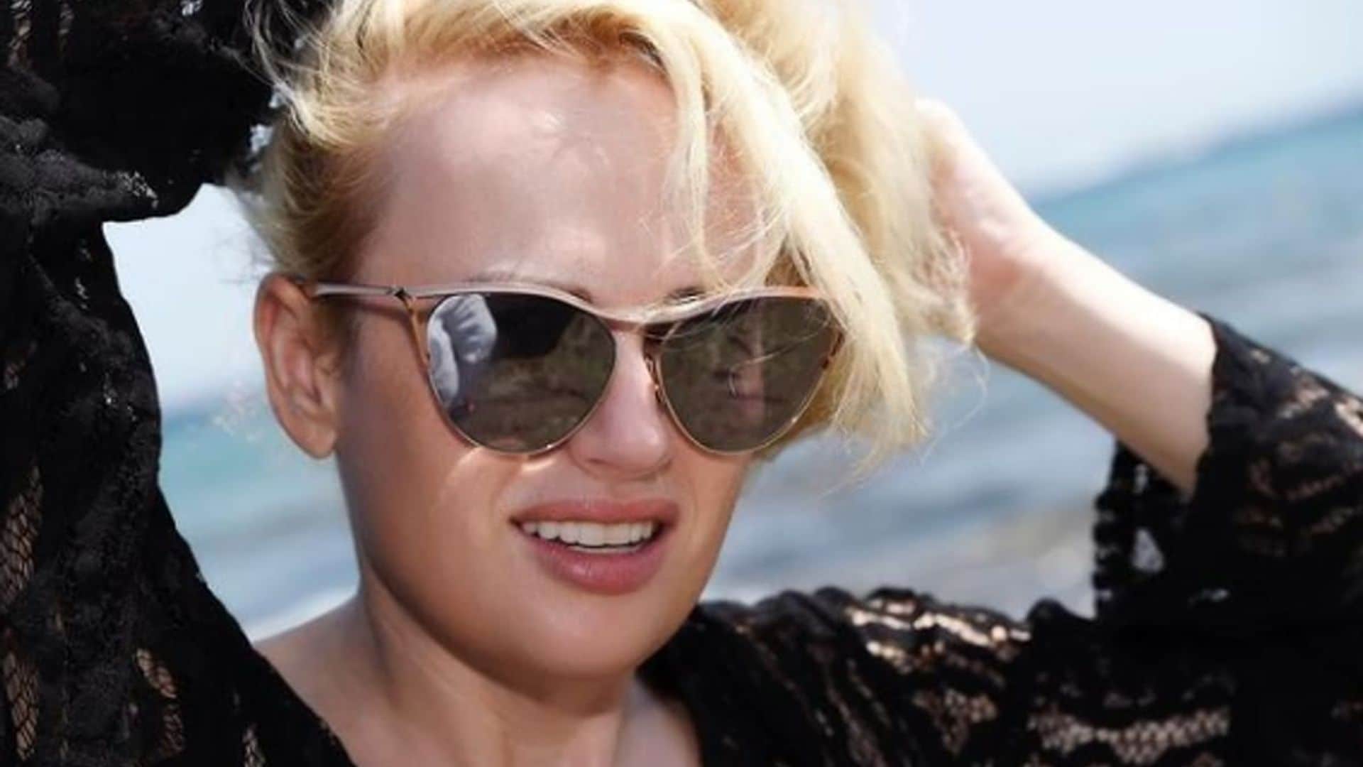 Rebel Wilson stuns in a red hot bathing suit and shares some encouraging words