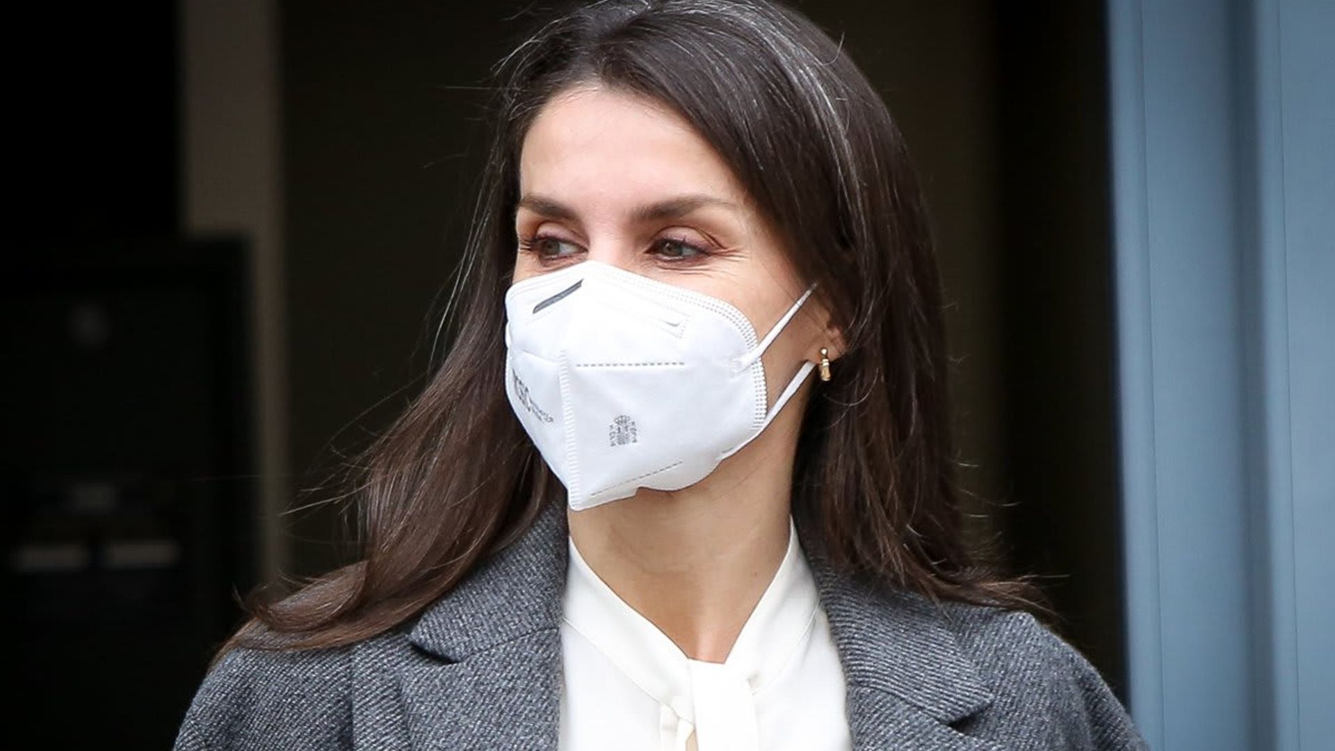 Queen Letizia looks chic stepping out with streak of grey hair
