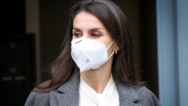 Queen Letizia looks chic stepping out with streak of grey hair