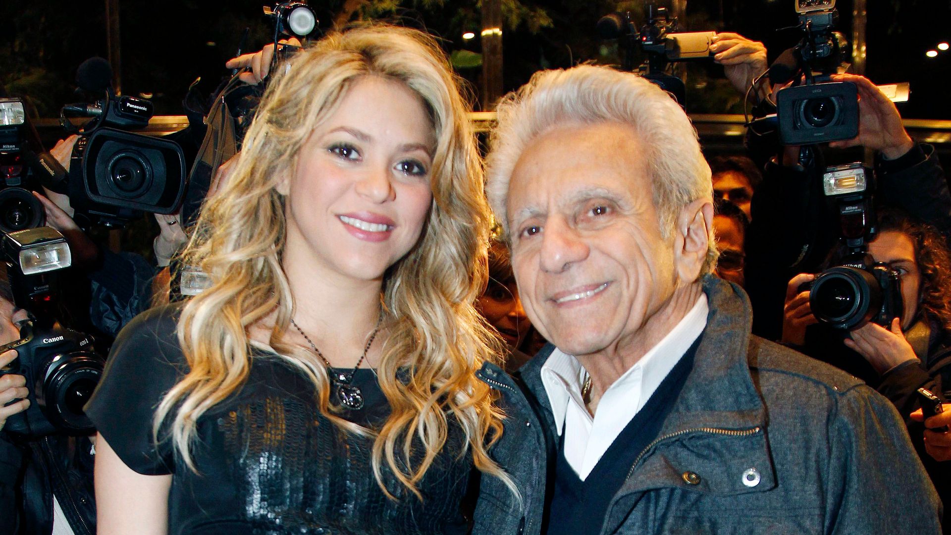 Shakira attend a press conference for her father William Mebarak Chadid.