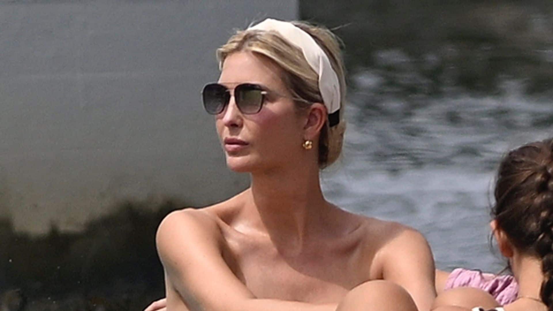 Ivanka Trump stuns in a pastel one-piece for sunny Miami yacht outing