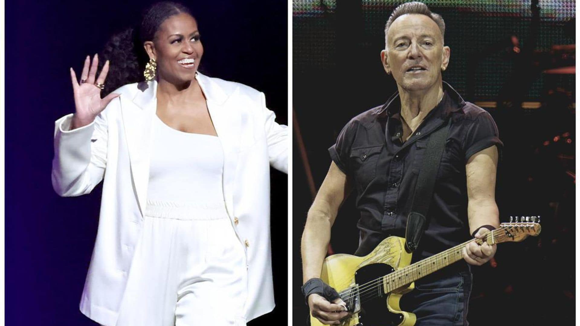 Watch Michelle Obama sing with Bruce Springsteen as Barack Obama cheers them on