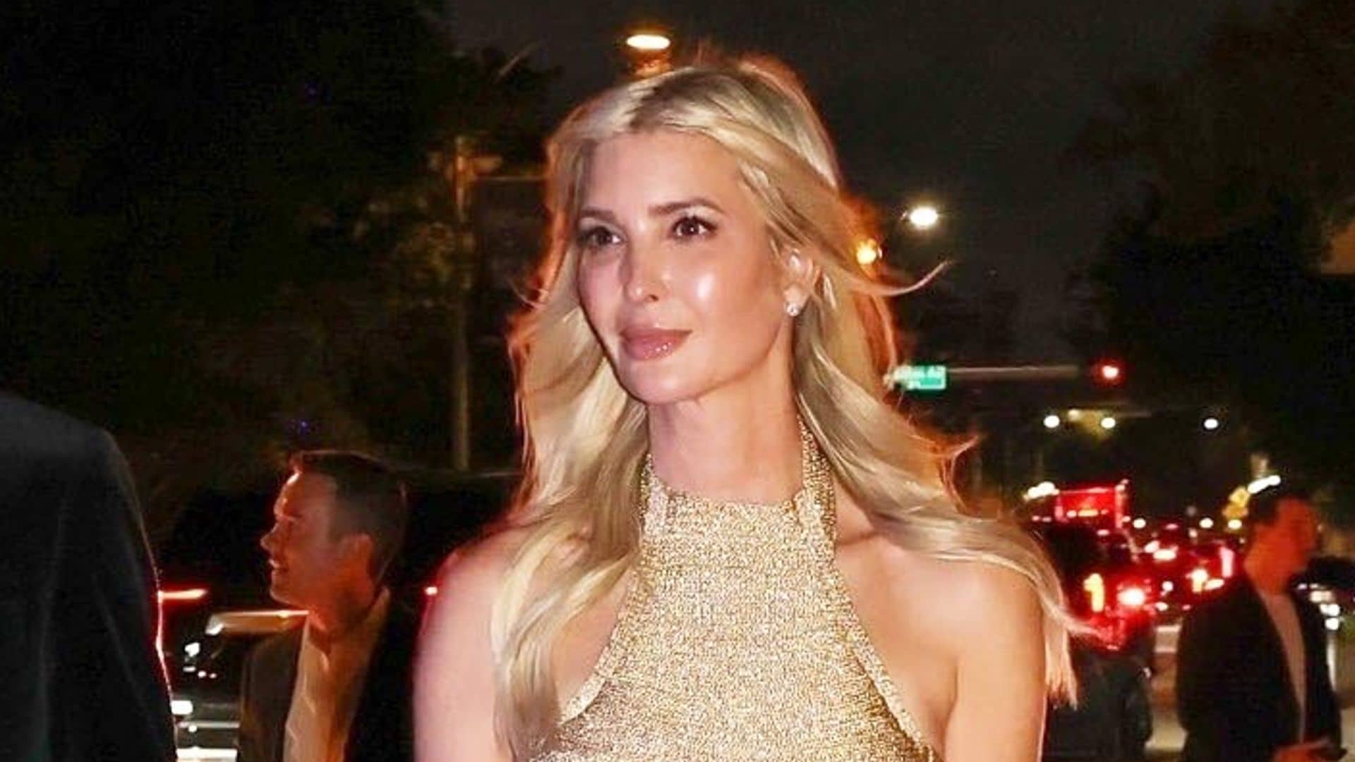 Ivanka Trump turns heads in gold minidress and crop top set at Miami F1 weekend