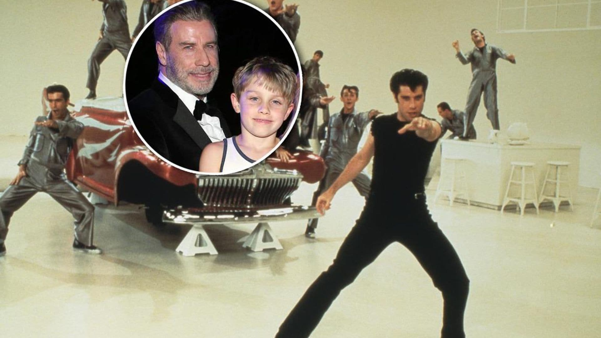 John Travolta does iconic Grease dance with his lookalike son