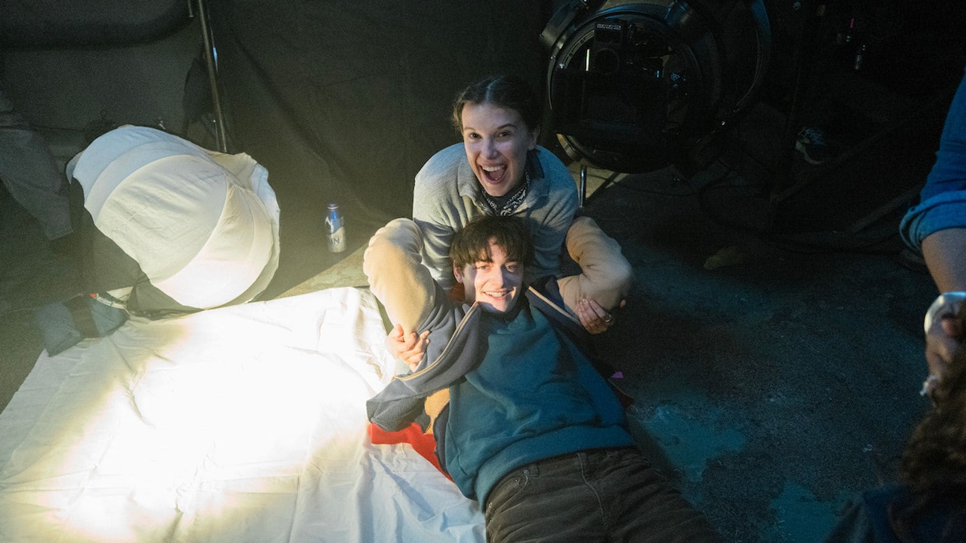 Millie Bobby Brown and Noah Schnapp