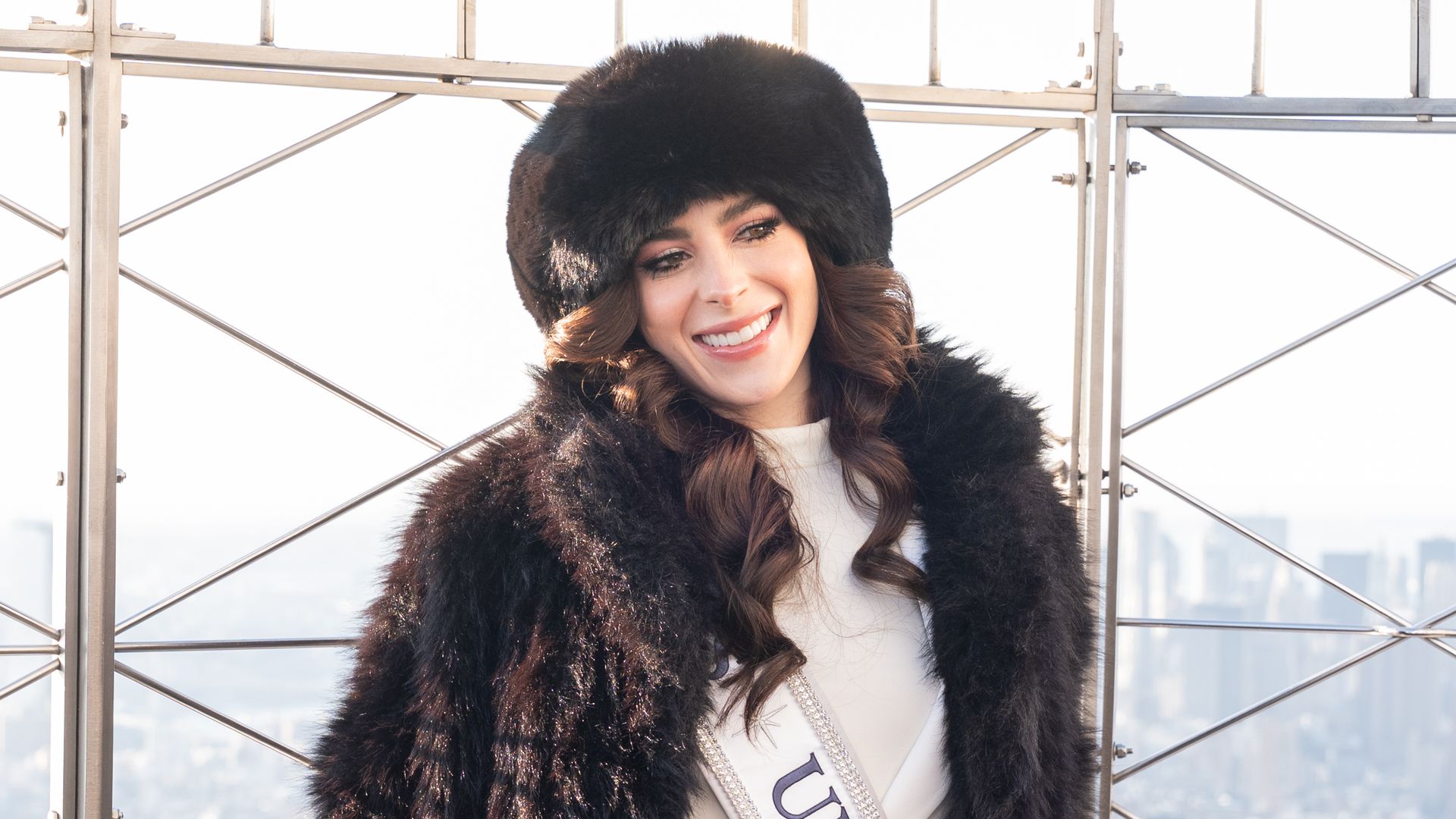 Miss Universe Fátima Bosch shines in chic winter look at the Empire State after breaking silence on 'hurtful' rumors and attacks