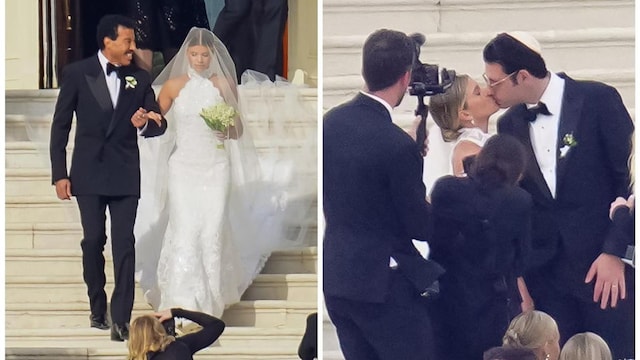 Sofia Richie is walked down the aisle by father Lionel