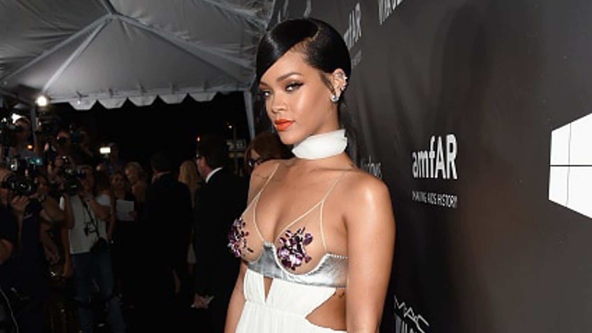 Rihanna and Miley Cyrus show off risqué style at amfAR gala