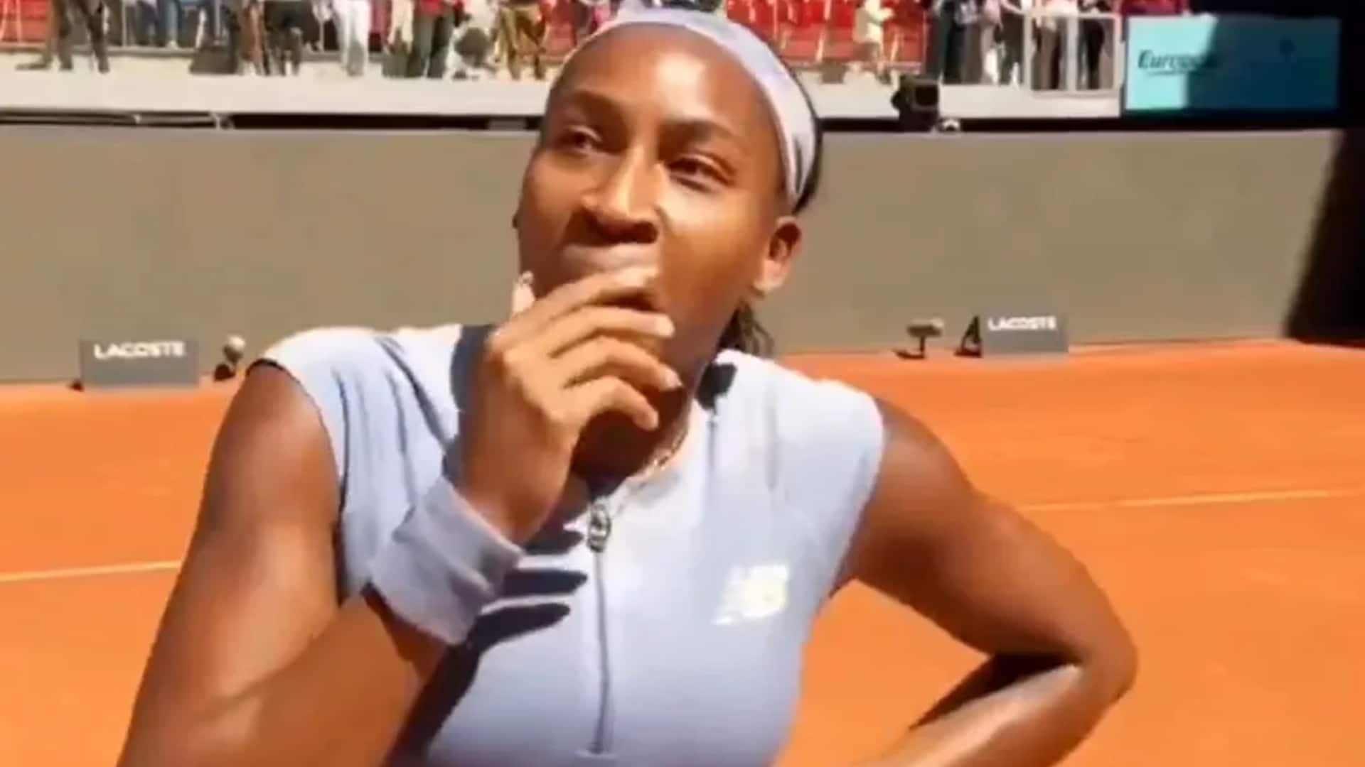 The Madrid Open descended into chaos when a power outage abruptly cut off Coco Gauff’s interview, leaving her visibly shaken in the sudden silence.