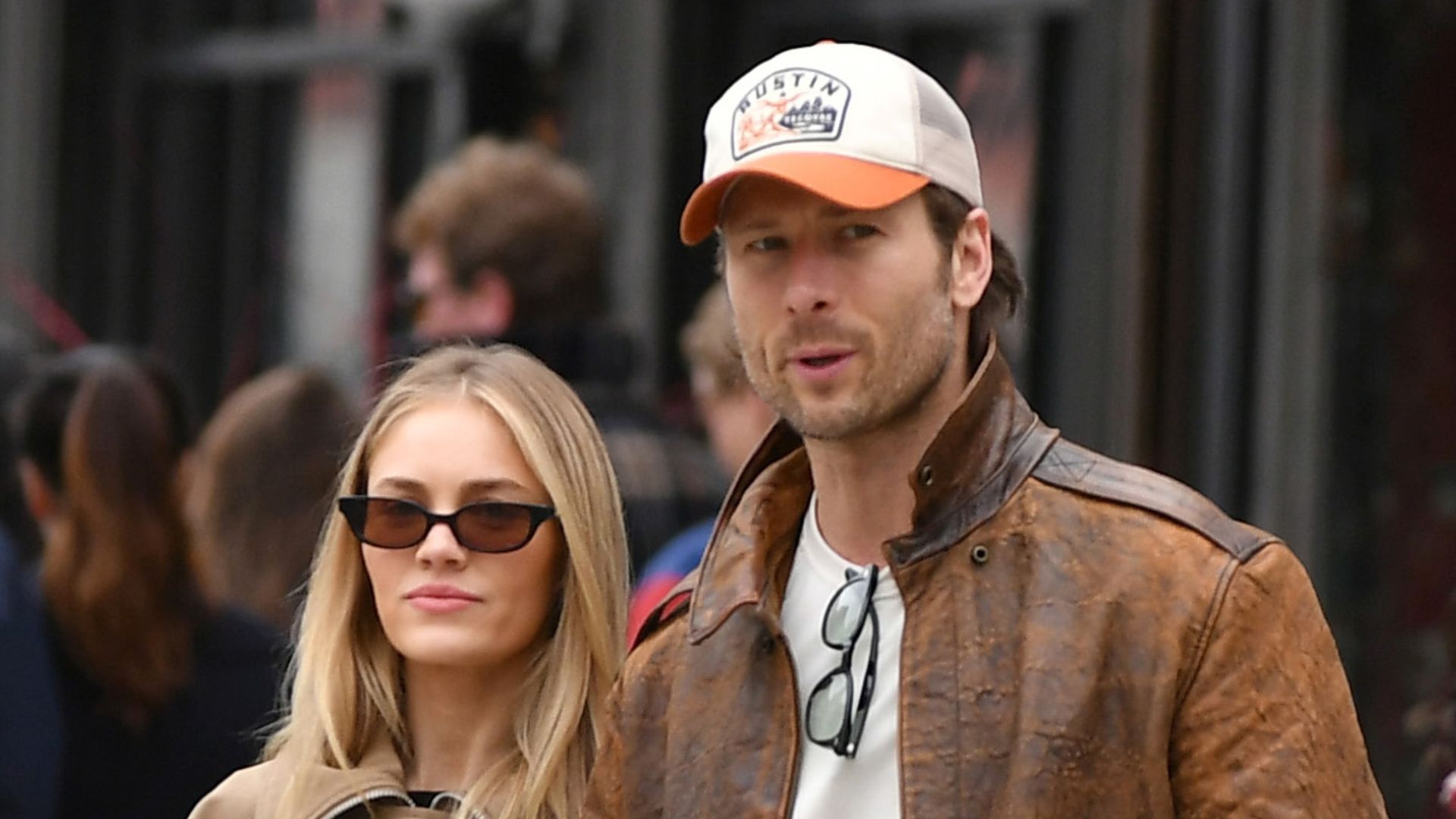 Glen Powell and Michelle Randolph make their romance Instagram official with a steamy kiss