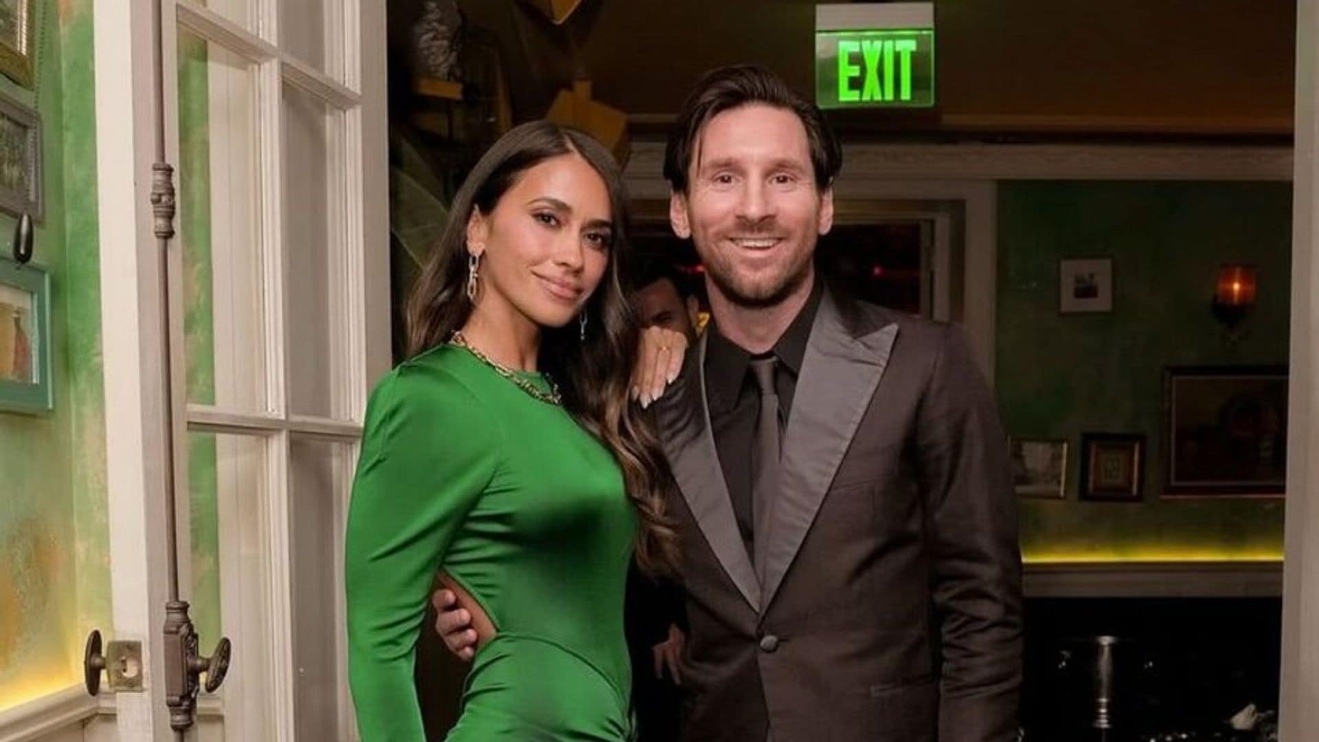 Antonela Roccuzzo stuns in a Victoria Beckham design at David Beckham’s birthday bash