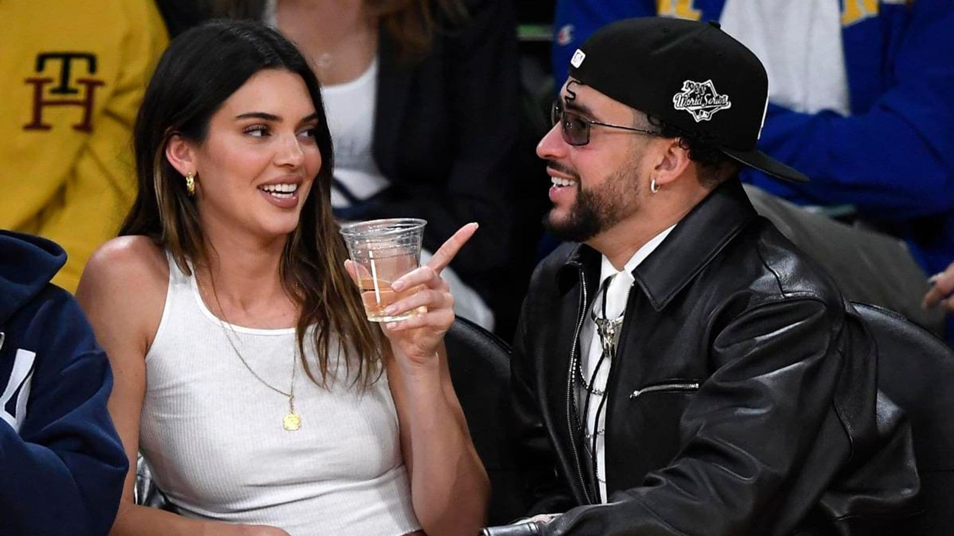 Bad Bunny and Kendall Jenner rocked matching shoes at the Lakers game