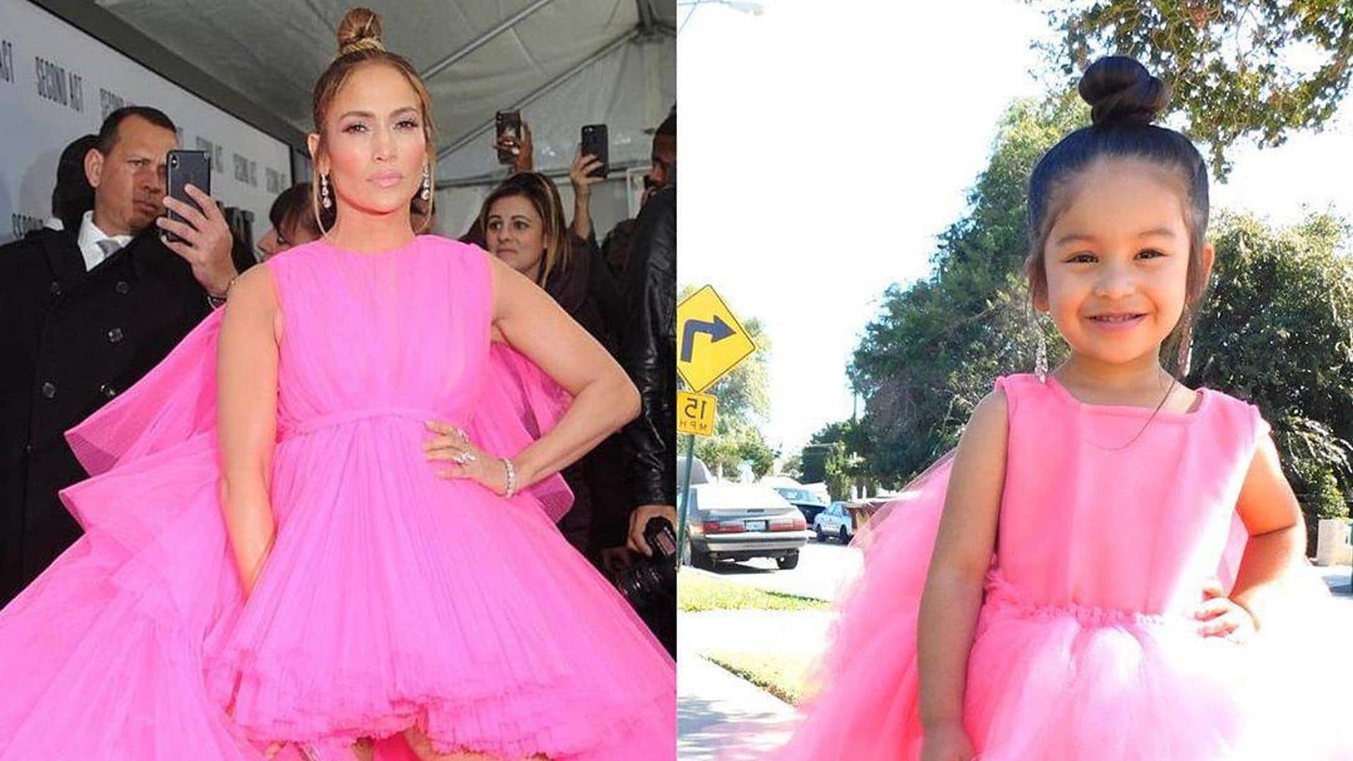 Little girl recreates Jennifer Lopez's red carpet look for Halloween