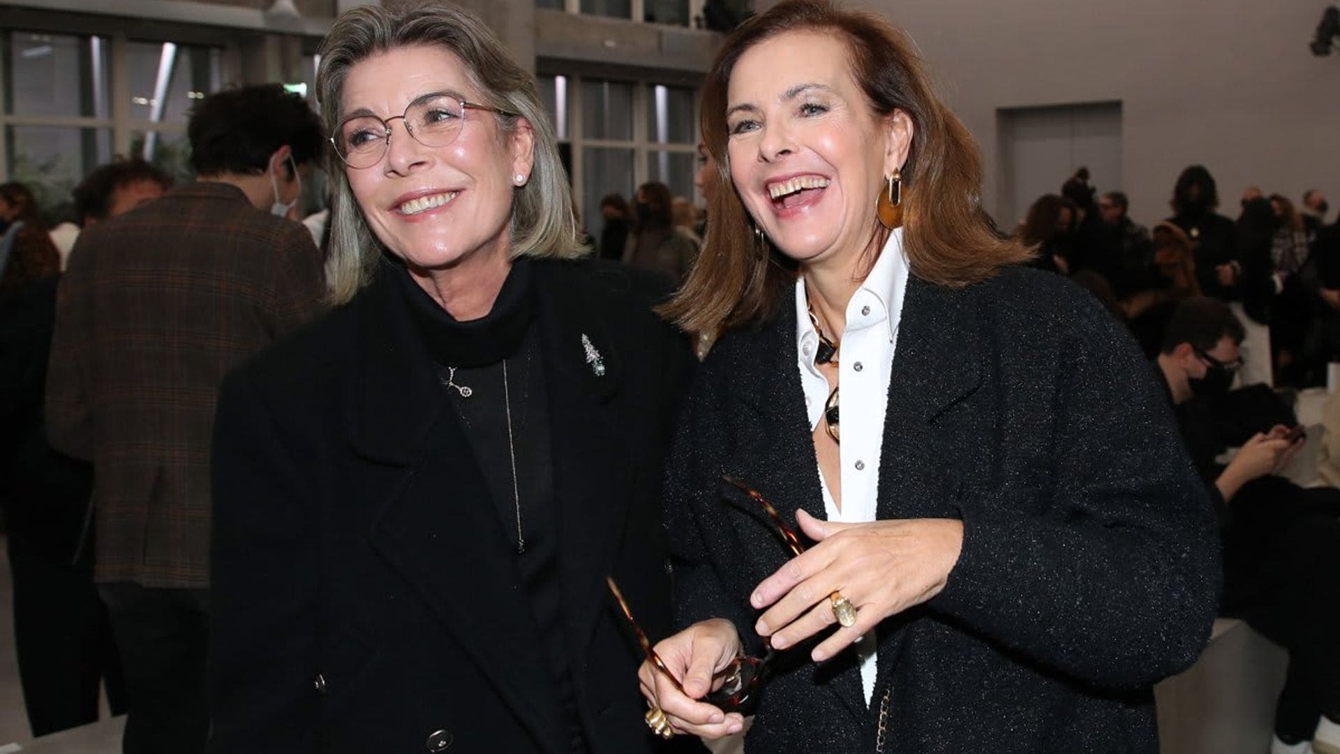 Charlotte Casiraghi’s mother-in-law and Princess Caroline all smiles at Chanel fashion show