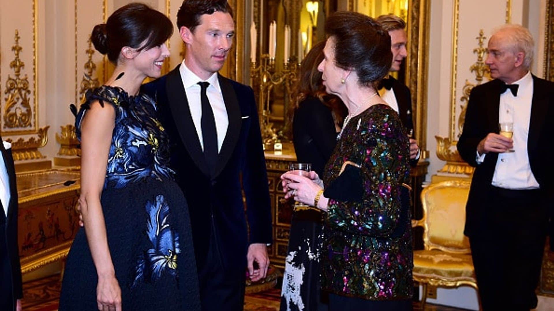 Benedict Cumberbatch and wife Sophie Hunter join Princess Anne at Buckingham Palace