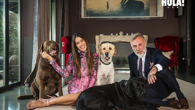 Gianluca Vacchi and Sharon Fonseca at home