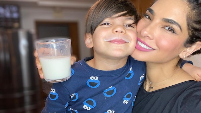 Alejandra Espinoza with son Matteo