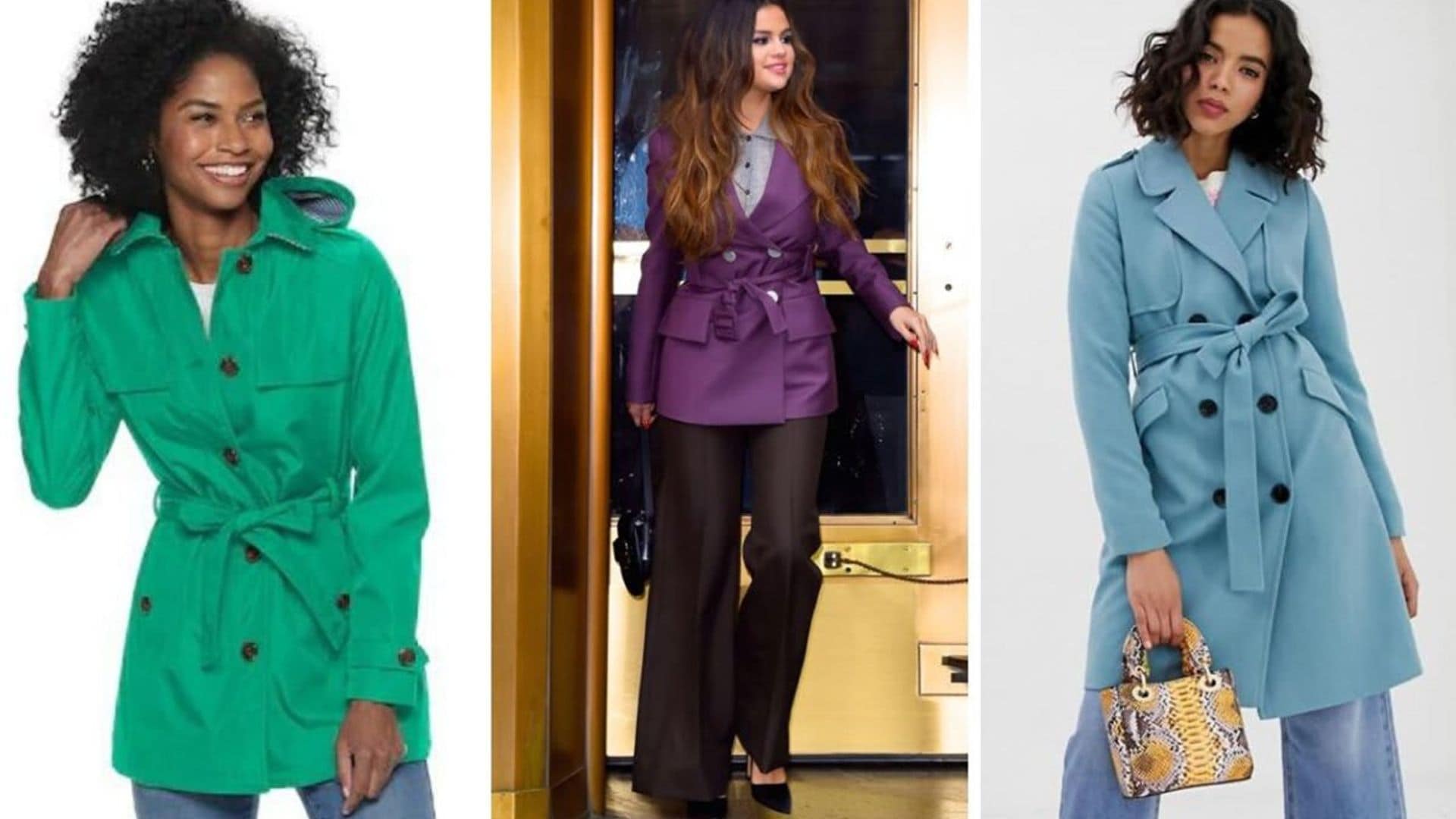 Selena Gomez’s colorful trench coat - get the look for less