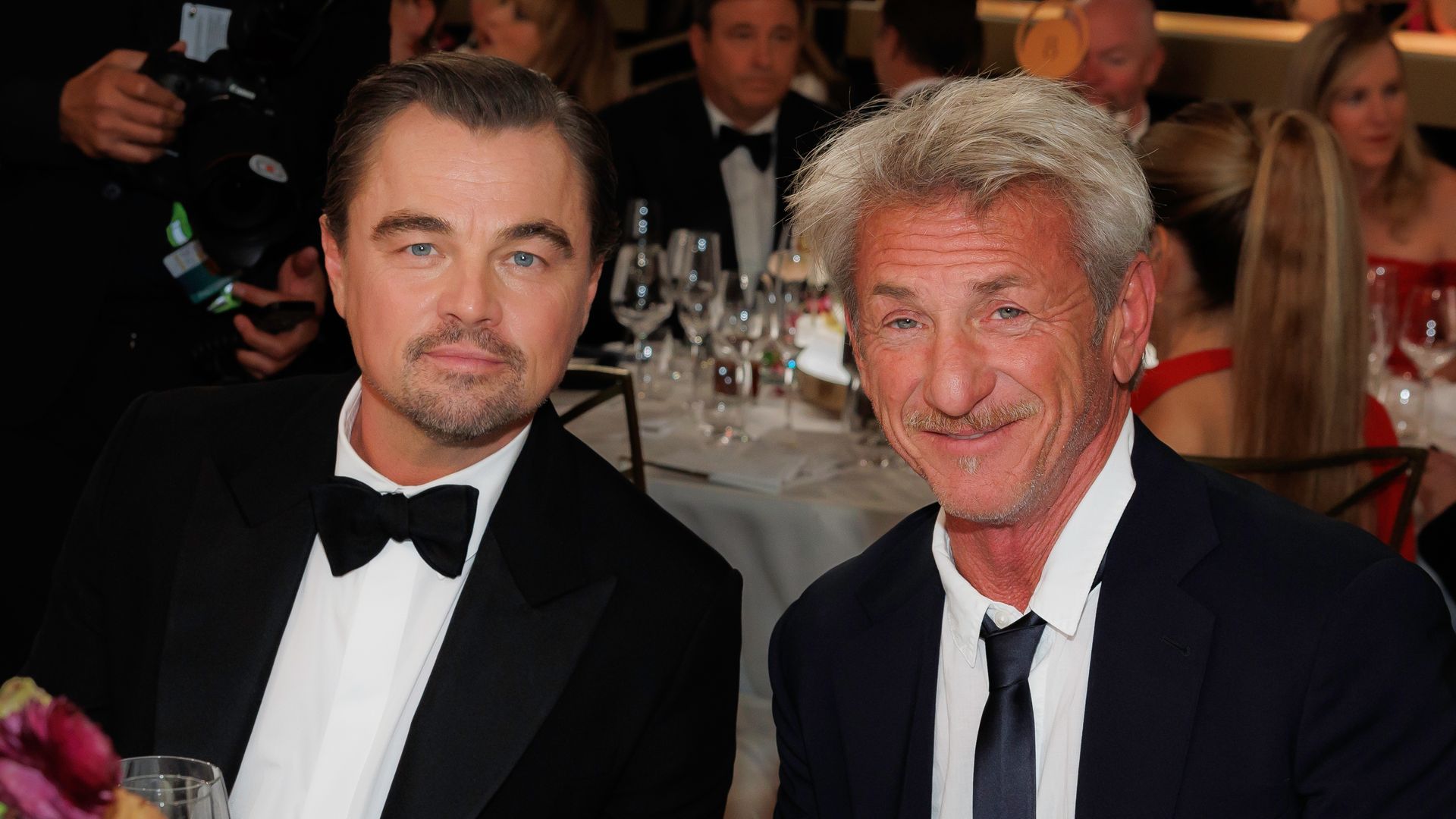 Leonardo DiCaprio and Sean Penn at the 83rd Annual Golden Globes held at The Beverly Hilton on January 11, 2026 in Beverly Hills, California. (Photo by Christopher Polk/2026GG/Penske Media via Getty Images) 