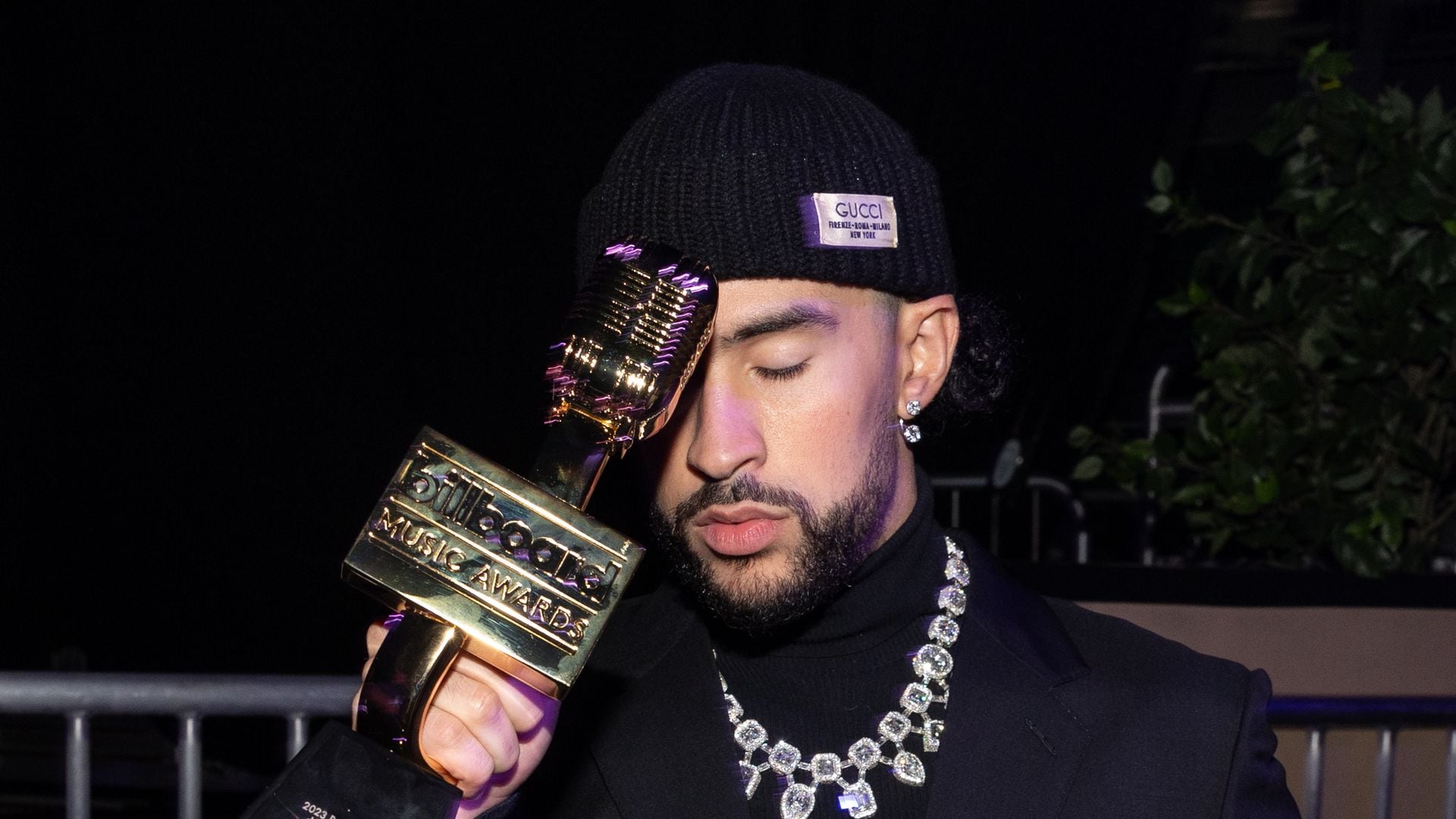 Bad Bunny at the Billboard Latin Music Awards 2023 held at Watsco Center on October 5, 2023 in Coral Gables, Florida. (Photo by Christopher Polk/Billboard via Getty Images) 