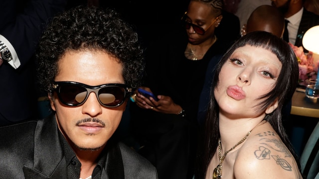 LOS ANGELES - FEBRUARY 2: Bruno Mars and Lady Gaga at The 67th Annual Grammy Awards, airing live from Crypto.com Arena in Los Angeles, California, Sunday, Feb. 2 (8:00-11:30 PM, live ET/5:00-8:30 PM, live PT) on the CBS Television Network, and streaming live and on demand on Paramount+.* (Photo by Francis Specker/CBS via Getty Images)  