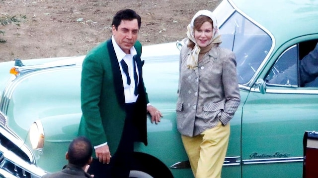 Nicole Kidman and Javier Bardem filming 'Being the Ricardos