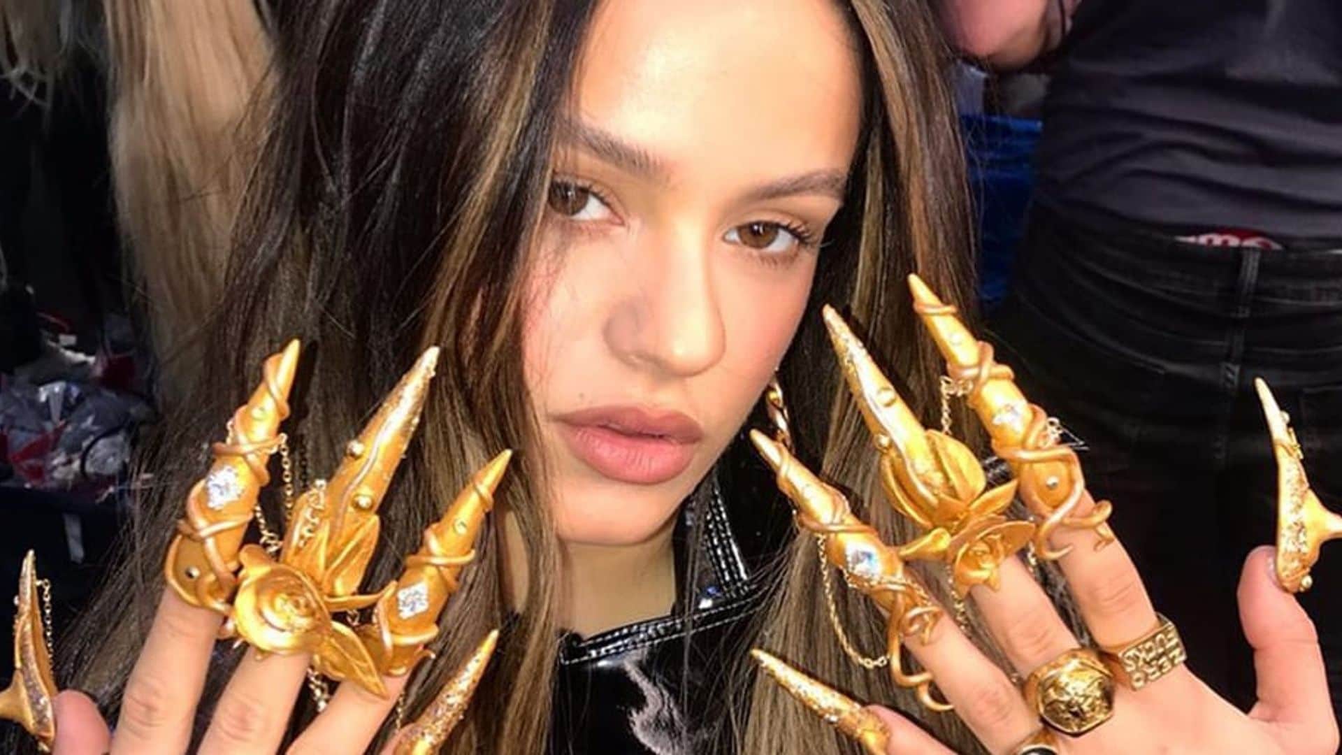 Spanish singer Rosalía shows off fierce gold nails from new 'Aute Cuture' music video