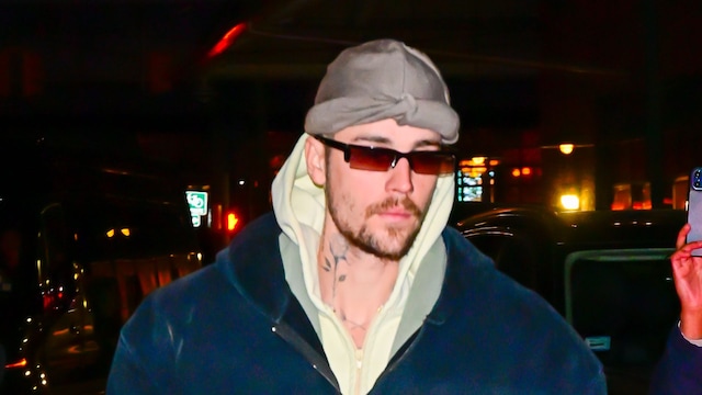 Justin Bieber is seen leaving iPic Theater in Financial District on February 05, 2025 in New Yo on February 05, 2025 in New York City. (Photo by Raymond Hall/GC Images)