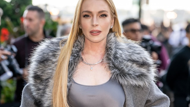 Actress Lindsay Lohan is seen arriving to Michael Kors fashion show during New York Fashion Week at The Shed on September 10, 2024 in New York City. 