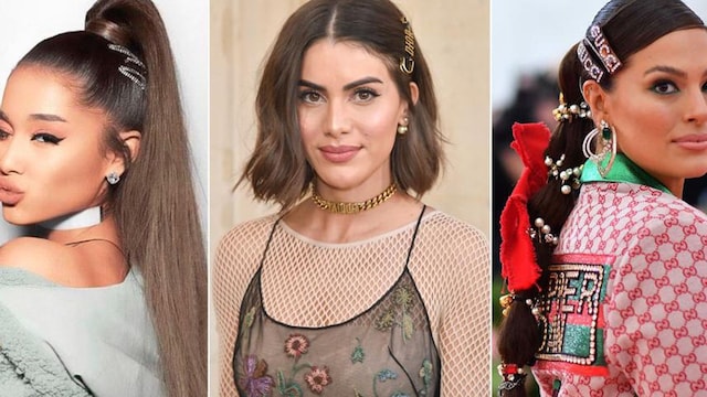 Celebrities sport hairpins and barrettes in their hairstyles