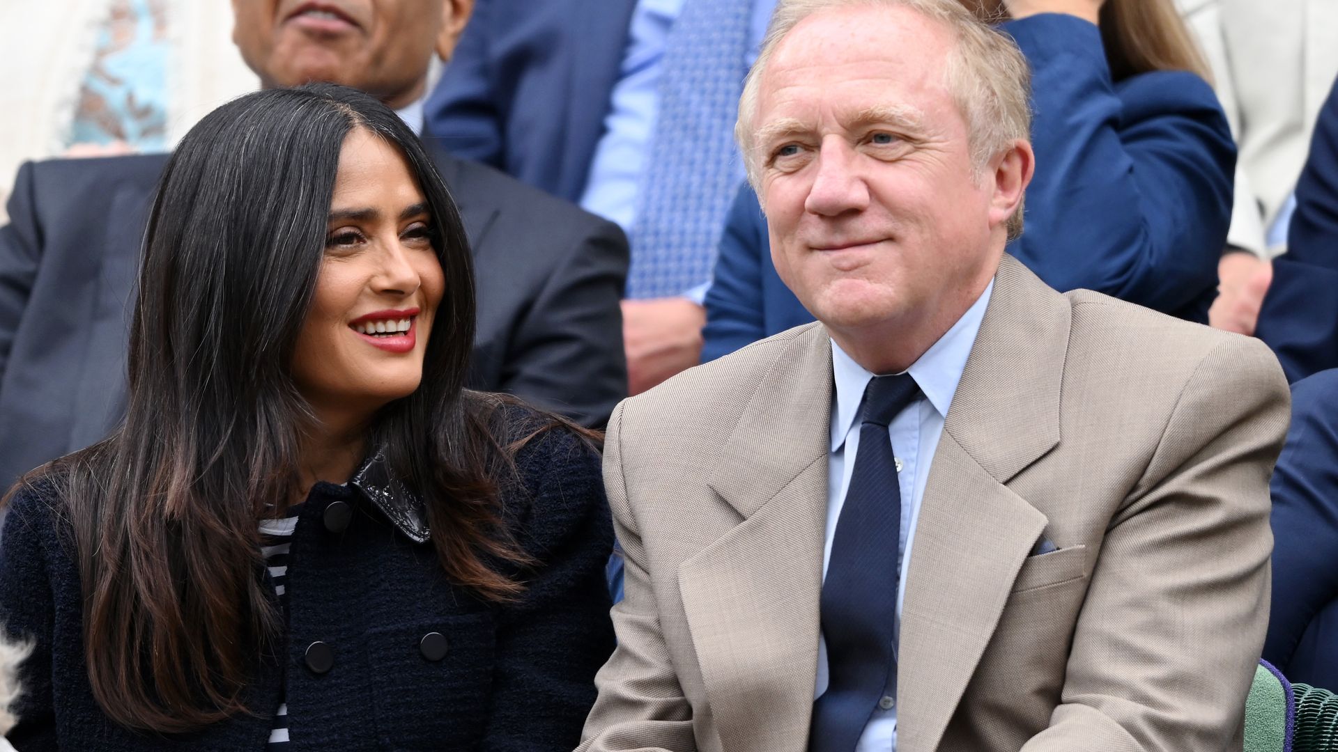 Salma Hayek and François-Henri Pinault take in emotional rollercoaster at Wimbledon