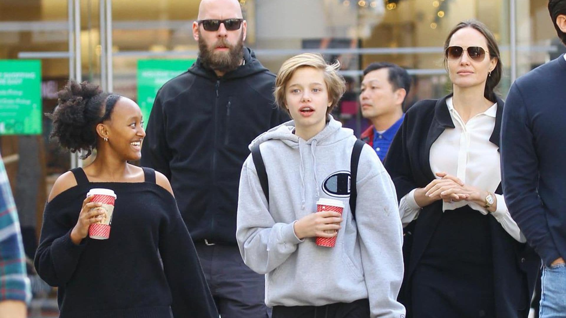 Brad Pitt's daughter Shiloh and sister Zahara go last minute Xmas shopping with mom Angelina