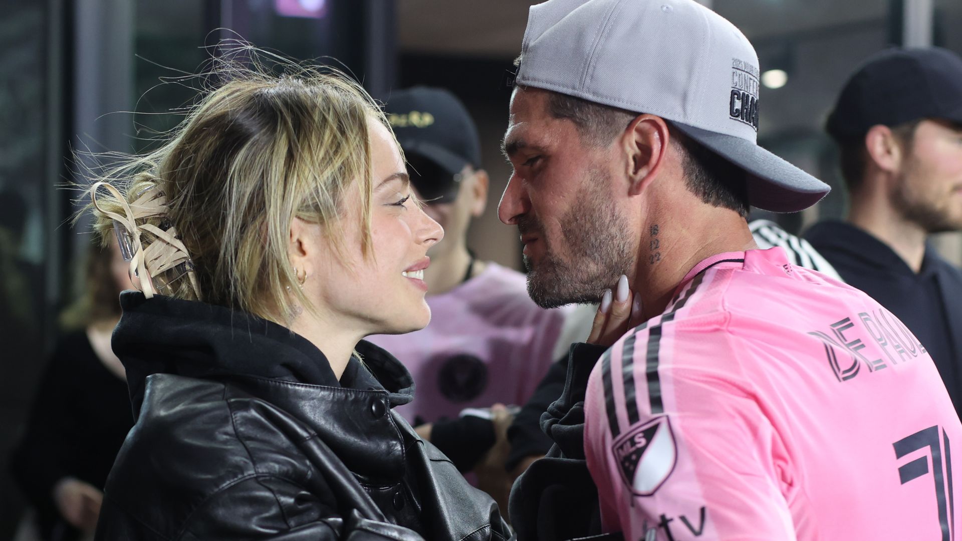 Tini and De Paul in November of this year, celebrating Inter Miami's win
