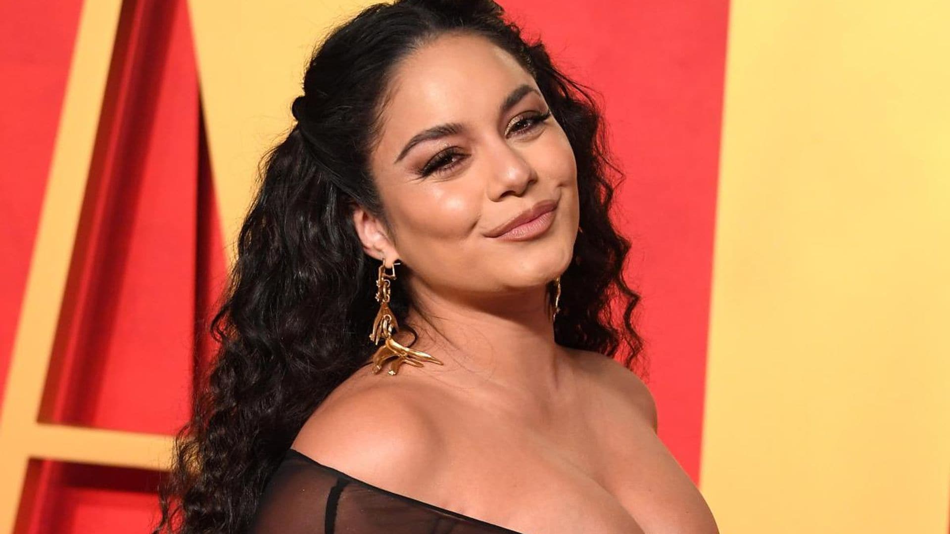 Vanessa Hudgens shows off her baby bump in bodycon dress during date night with her husband