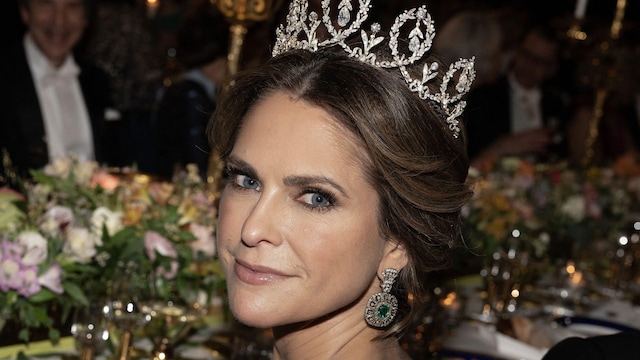 Stockholm, Sweden. 10th Dec, 2024. Princess Madeleine of Sweden attends the Nobel Prize Banquet 2024 at Stockholm City Hall, on December 10, 2024 in Stockholm, Sweden.Photo by David NIVIERE/ABACAPRESS.COM Credit: Abaca Press/Alamy Live News