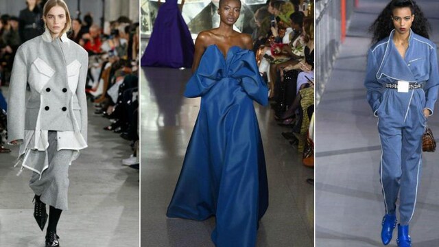 Grises y azules en pasarelas de Sacai, Christian Siriano y Louis Vuitton