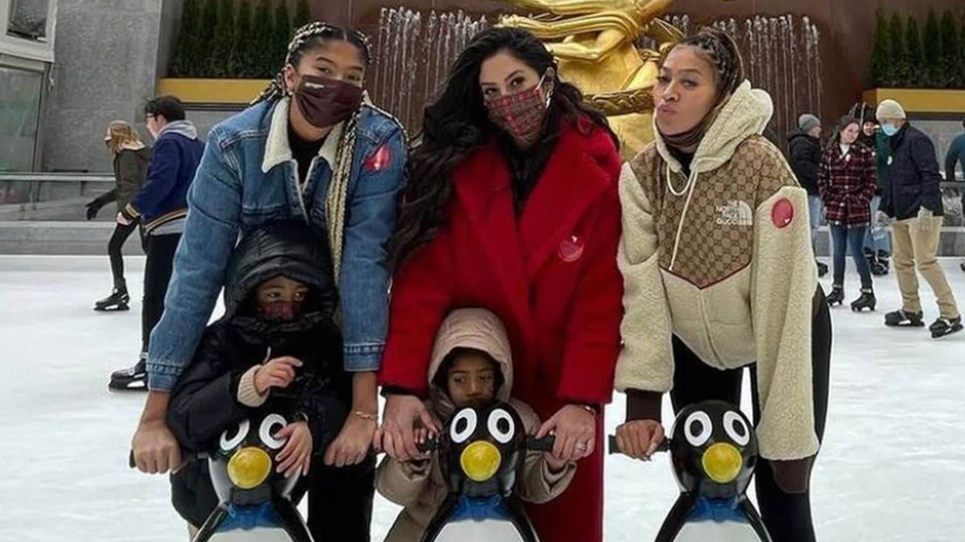 Vanessa Bryant, ‘auntie’ La La Anthony, and their kids spend the day laughing, reflecting, and ice skating
