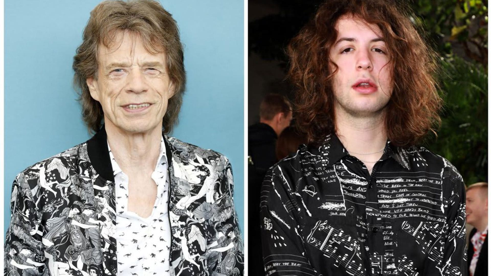 Mick Jagger’s son, Lucas poses with his dad in a Britney t-shirt while in the U.S.