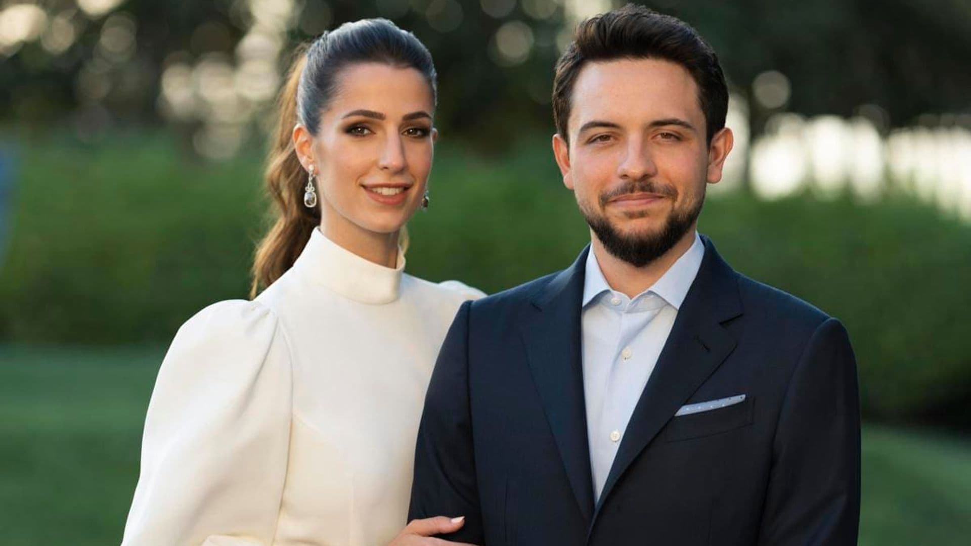 Crown Prince Hussein and fiancée Rajwa Al Saif carry out their first joint engagement