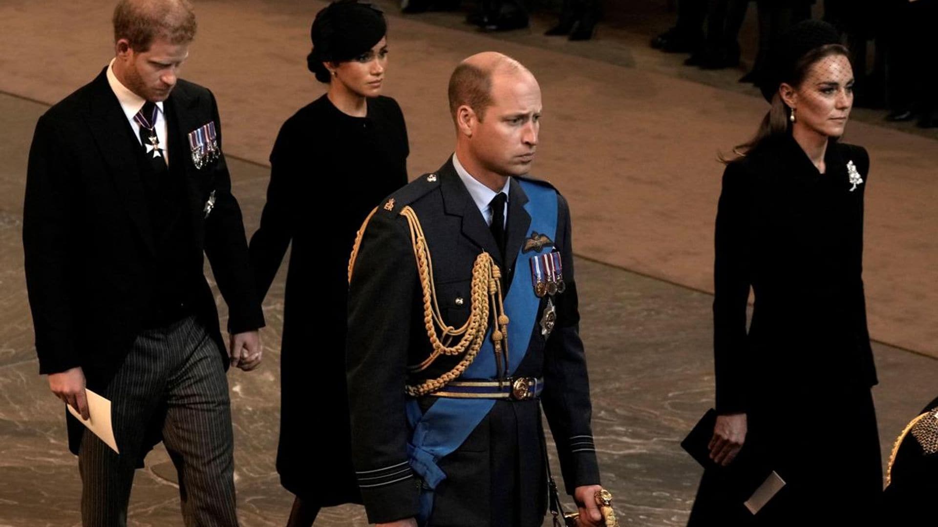 The Princess of Wales and Meghan Markle curtsy to the Queen’s coffin, plus more photos